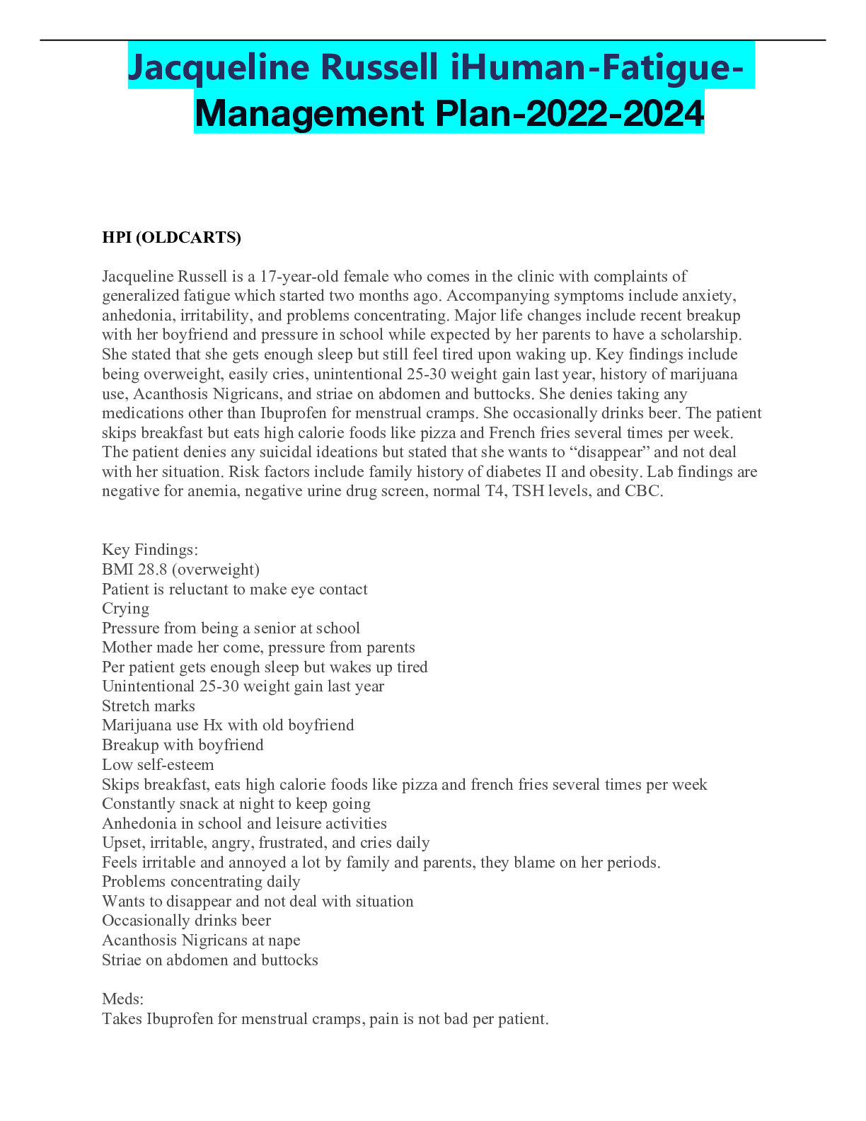 Preview of Jacqueline Russell iHuman-Fatigue- Management Plan-2022-2024